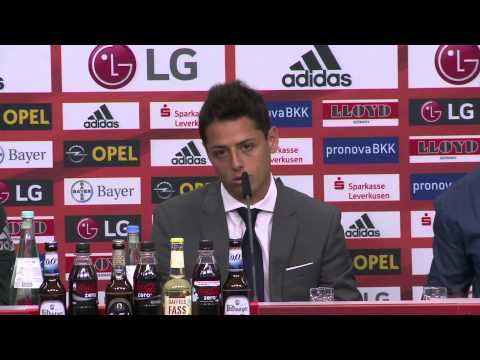 Javier Hernandez is unveiled at Bayer Leverkusen