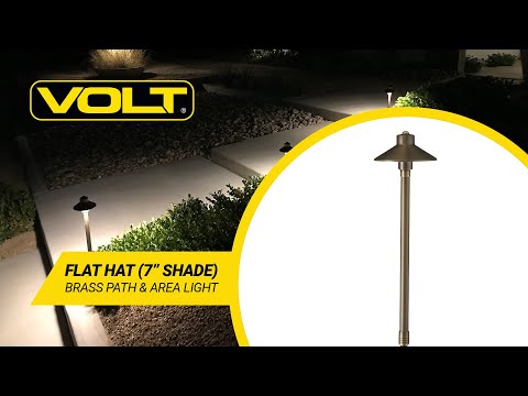 What's In The Box? | VOLT® Flat Hat 7" Shade Brass Path & Area Light