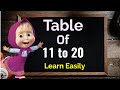 Learn Multiplication Table of 11 to 20, Table 11 to 20, 11 se 20 ka pahada, Table learning