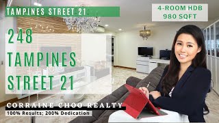 248 Tampines St 21 - Well Maintained 4 room, Amazing Location! 5 Mins to Tampines MRT & Malls!
