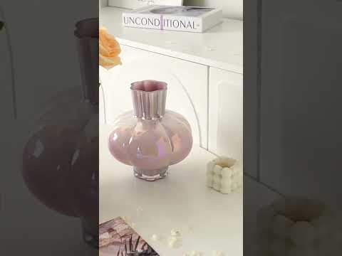 Luxury Vintage Iridescent Round Glass Vase