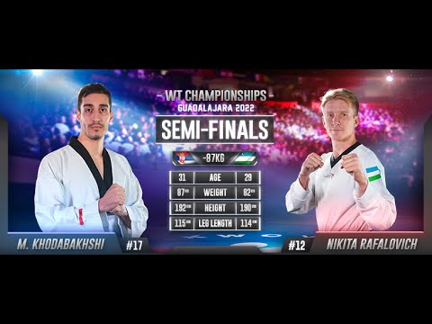 126 M-87kg SF KHODABAKHSHI M. SRB 🔵 vs 🔴 RAFALOVICH N. UZB I Guadalajara 2022 WT Championships