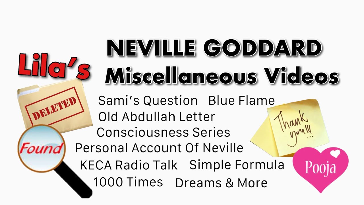 Neville Goddard Miscellaneous Deleted Videos Compilation (Thanks Pooja)