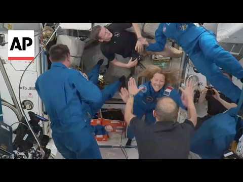 Video Thumbnail: Four new astronauts arrive at the International Space Station to replace NASA's evacuated crew