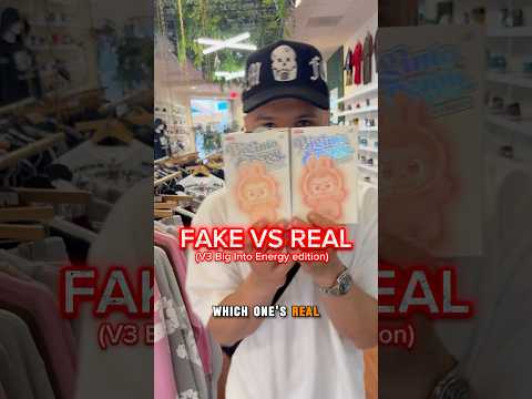 Popmart Labubu the monsters big into energy Fake vs real #labubu #popmart #labubuviral #fakevsreal