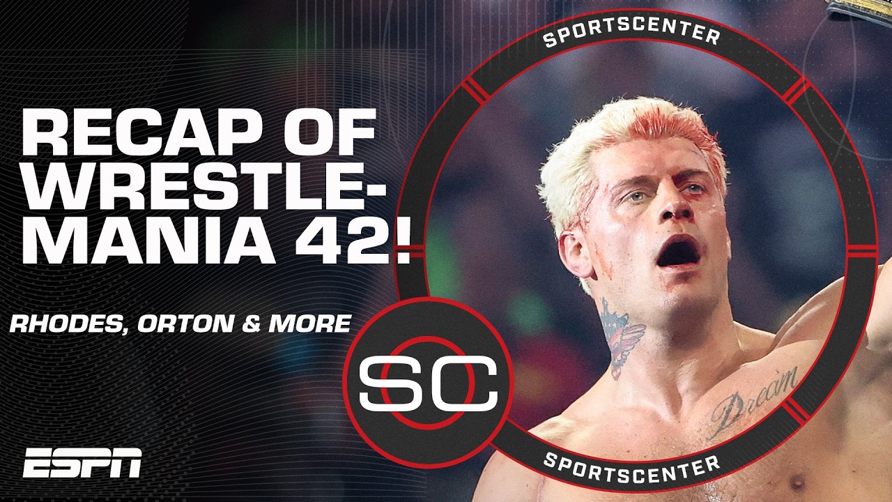 WRESTLEMANIA 42 RECAP! Cody Rhodes, Pat McAfee, AND Jelly Roll?! 😱 | SportsCenter