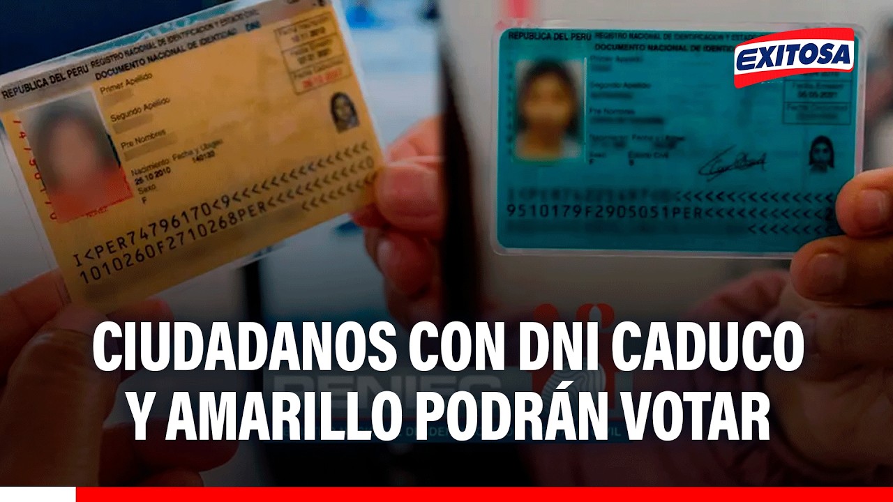 🔴🔵 Ciudadanos con el DNI caduco y amarillo podrán votar este domingo, asegura vocero del Reniec
