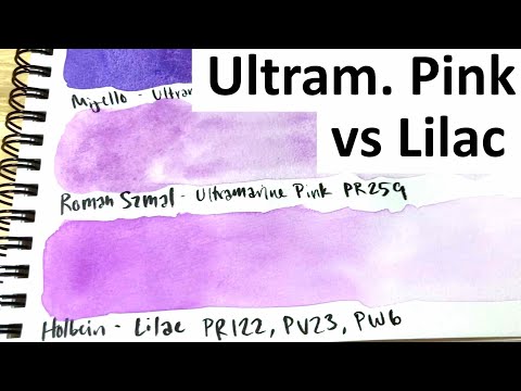 Watercolor Comparison - Ultramarine Pink PR259 vs Lilac (finally found my single pigment lilac!)