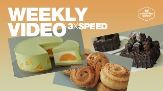 #38 일주일 영상 3배속으로 몰아보기 (연유 롤스콘, 노오븐 오렌지 녹차 치즈케이크, 초콜릿 브라우니 케이크) : 3x Speed Weekly Video |Cooking tree