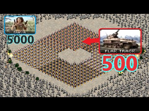 Can 500 Flak Tracks survive 5000 Tanya? - Red Alert 2