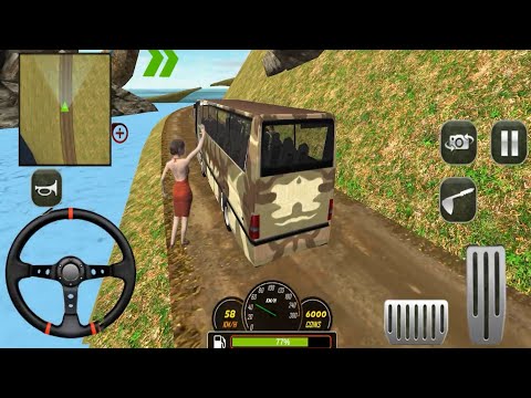 Uphill Offroad Bus Driving simulator - Army Military Transporter Bus Driving