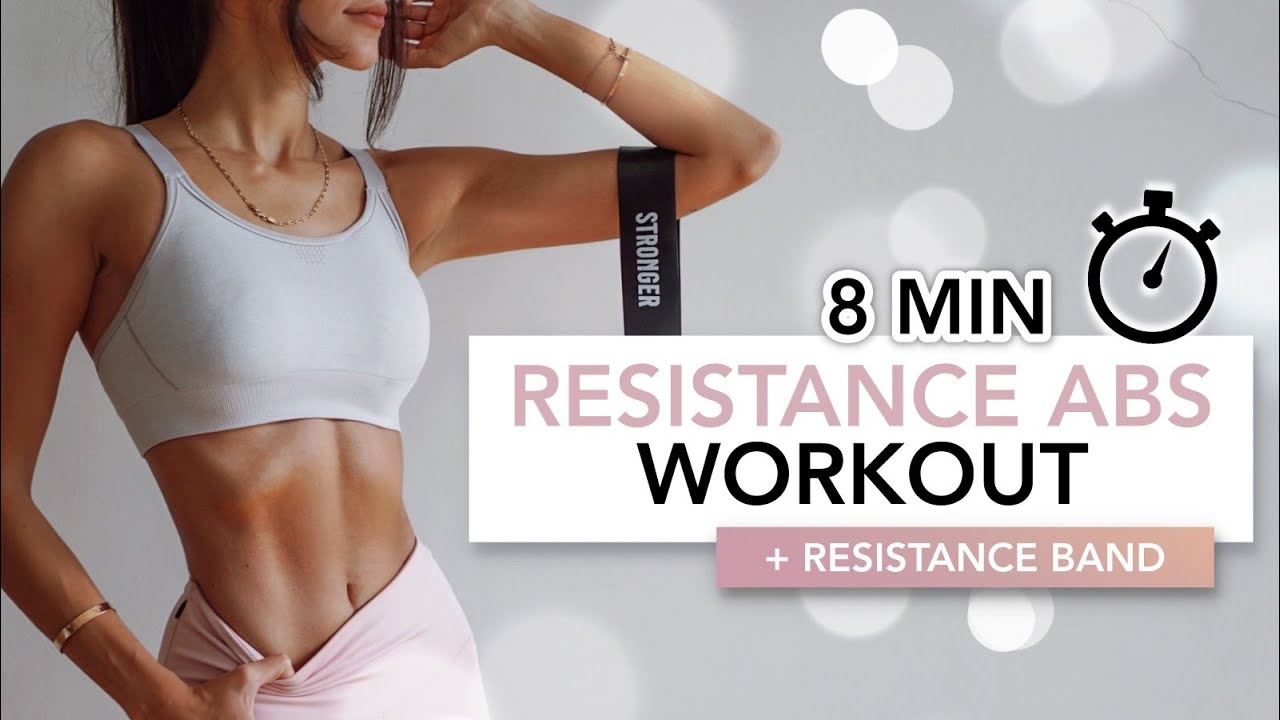 8 MIN RESISTANCE ABS WORKOUT (+ Resistance Band) | Intense Ab Exercises | Eylem Abaci - YouTube