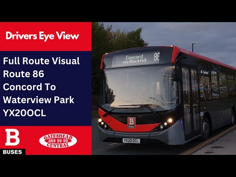 DEV: FULL ROUTE VISUAL | Nexus Bus Route 86 - Concord to Waterview Park | YX20OCL