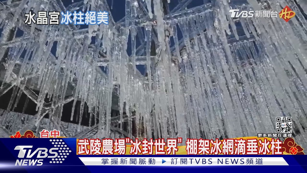武陵農場「冰封世界」　棚架冰網滴垂冰柱