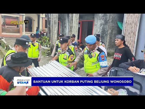 POLRES WONOSOBO SALURKAN BANTUAN SENG UNTUK WARGA TERDAMPAK PUTING BELIUNG
