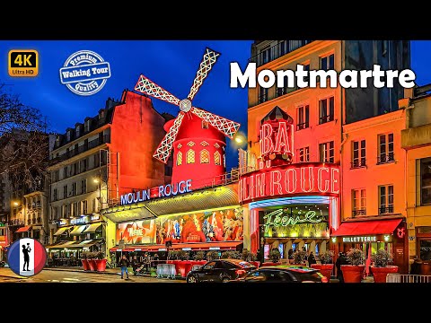 🇫🇷 Montmartre After Dark: A Spectacular Paris Evening Walking Tour You Can't Miss! France 4K-60fps