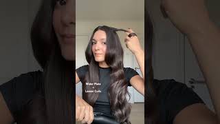 Using a wider straightener to create looser curls. This one is the ghd chronos max #hair #hairstyle