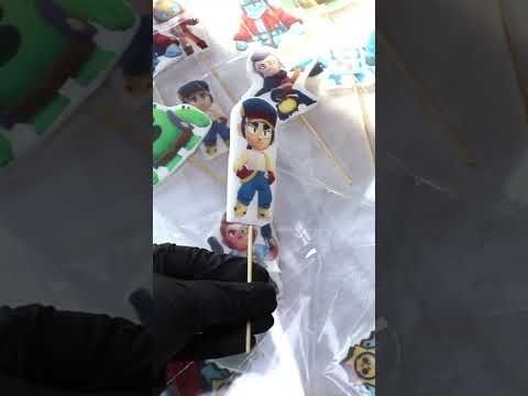 Съедобный сахарный декор топперы для торта "Бравл Старс Brawl Stars", топовые герои бравлеры - фото 1 - id-p2475206007