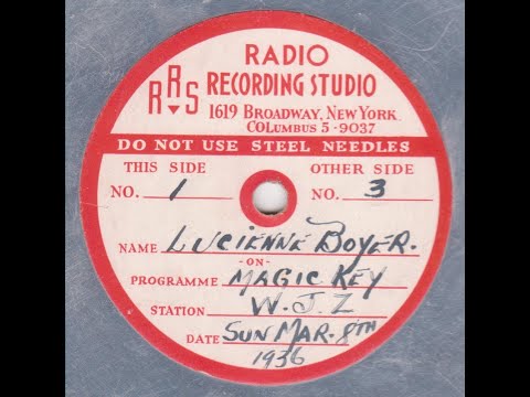 Lucienne Boyer en public à la radio américaine 1936