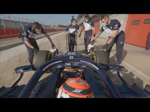 Pierre Gasly and Yuki Tsunoda lap with the AT02 and the STR14