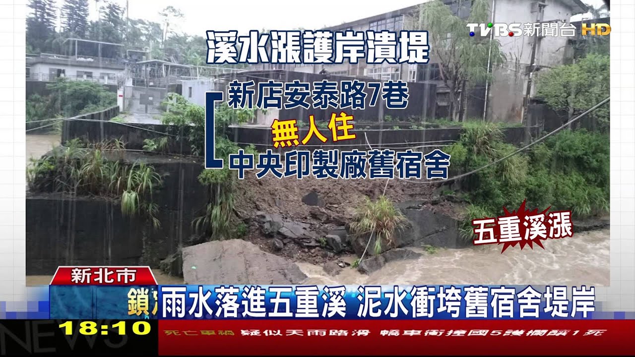 午後大雨!雙北積水、溪水暴漲 衝垮堤岸