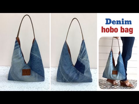 how to sew a denim hobo bag tutorial, sewing diy a hobo bag from old jeans , jeans bags ideas