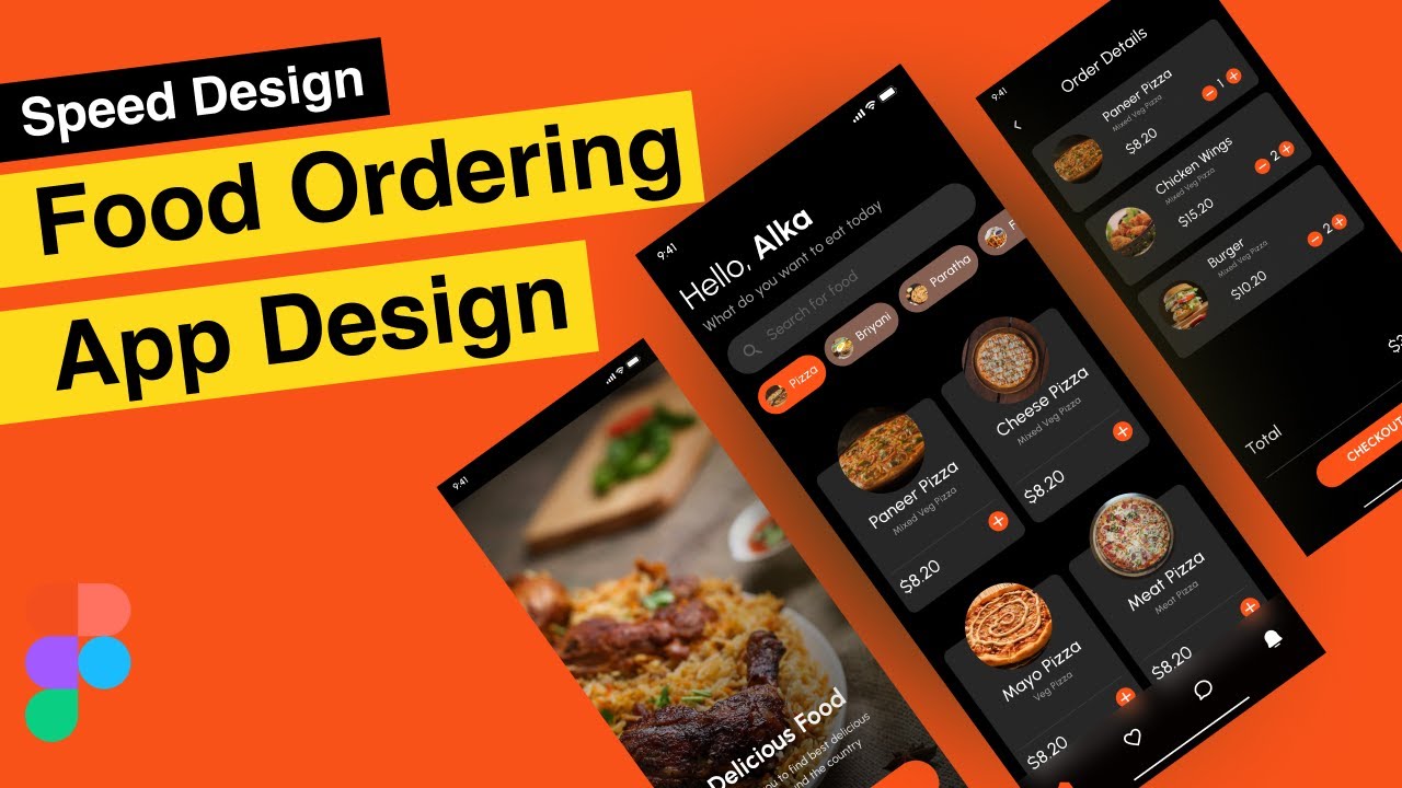 Day -2/10 Food Ordering App UI Design in Figma | Figma Tutorial