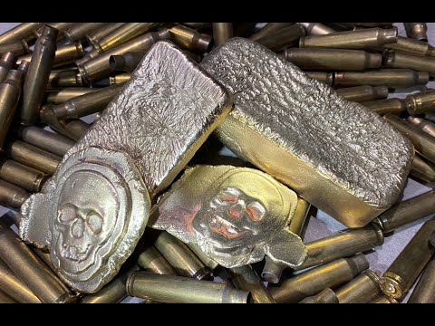 Melting Brass- Bullet Shells to Bars - The Growing Stack - Metal Melting - Trash to Treasure