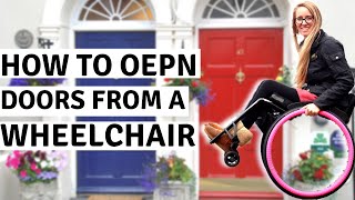 ♿️HOW TO OPEN DOORS FROM A WHEELCHAIR | AWKWARD, HEAVY #wheelchairmasterclass [CC]