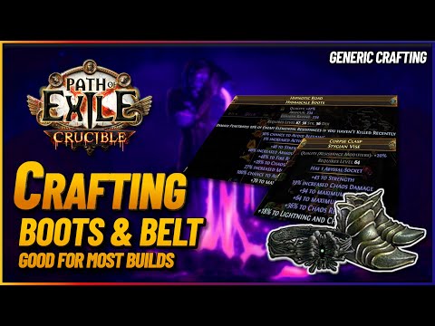 Path of Exile 3.21 - Crafting Basic Boots and Belt - Great for Most Builds