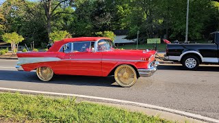1957 Chevrolet Bel-Air Convertable 🍒 Red on them all Gold 24 Daytons 🔥 Ready for the summer ☀️