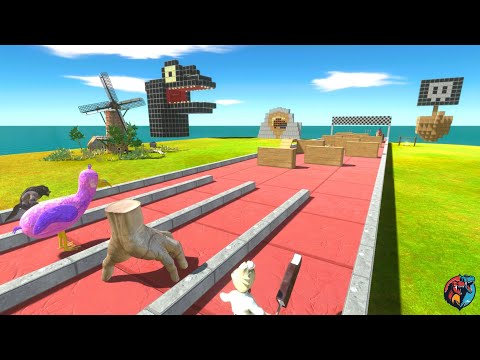 Four-Lane Trap Race: Dinosaurs, Heroes, and Monsters Collide! - ARBS