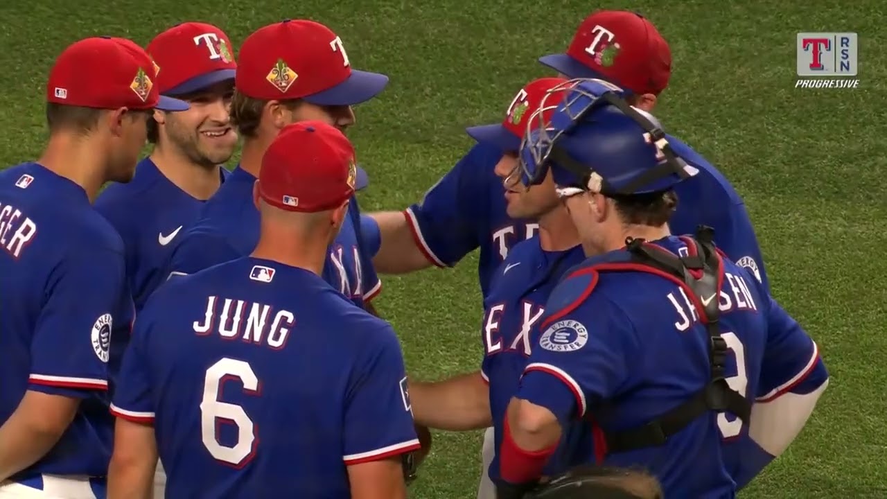 Rangers pitcher Carter Baumler learns he makes the team during a mound visit 🥹 (Reaction included!)