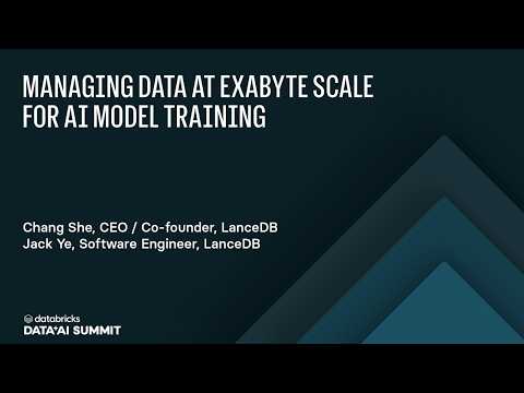 Watch: Managing Data at Exabyte Scale for AI Model Training