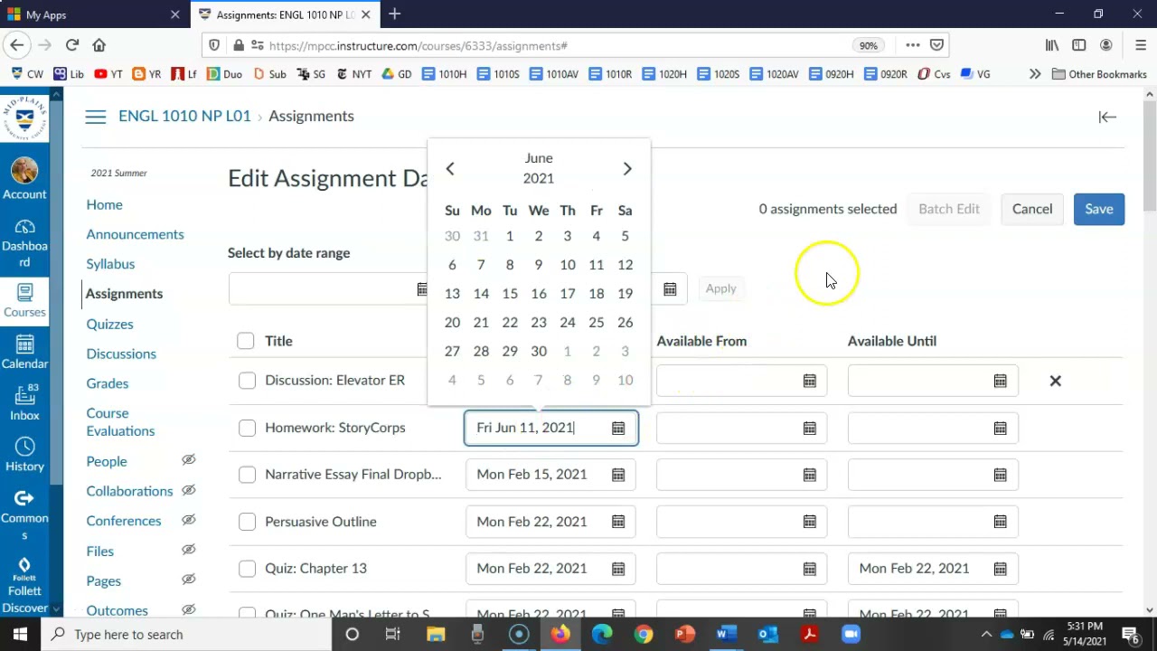 Quick Edit All Assignment Due Dates in Canvas (Instructors)
