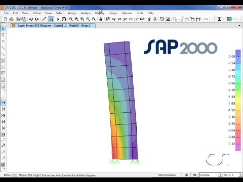 SAP2000 - 20 Nonlinear Shear Walls: Watch & Learn
