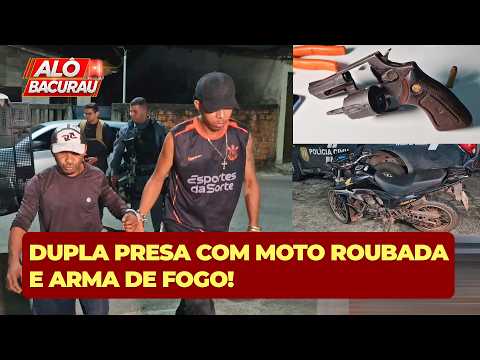 DOIS ASSALTANTES PRESOS PELA POLÍCIA MILITAR COM MOTO ROUBADA E ARMA DE FOGO EM CACHOEIRA GRANDE