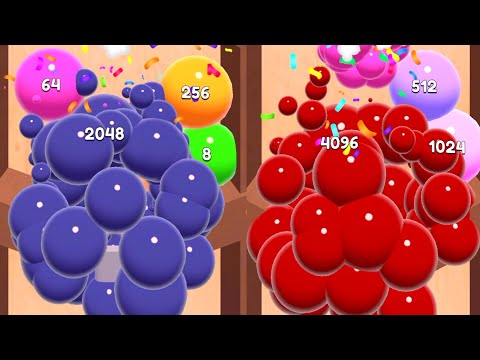 Jelly 2048 vs laser bubbles / Blob Merge 2048 Gameplay mobile level up ball new update part #1