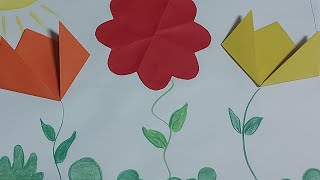 Atividade para a Primavera  - Dobradura de 02 flores.