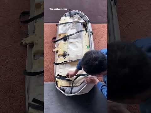 Nissan Sentra custom beige leather seat covers for rear row installation