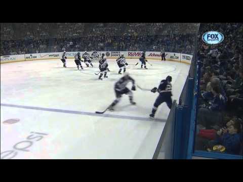 Patrick Bordeleau bloodies Kevin Shattenkirk on hit Colorado Avalanche vs St. Louis Blues 4/5/14