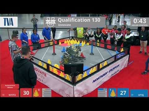2018 VEXU Innovate Q130 - NYIT2 vs UTXJ - 61 to 59