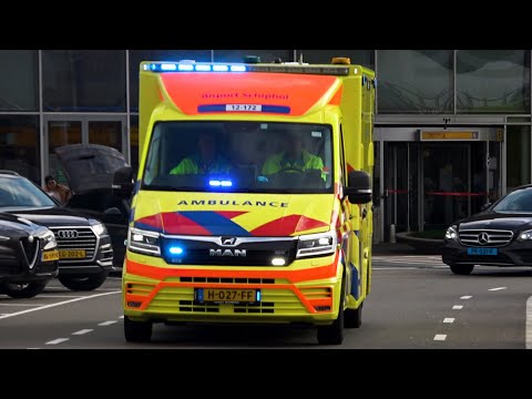 [Primeur & E horn] A1, MAN TGE Ambulance 12-172 Schiphol Airport naar melding