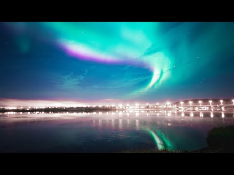 Northern lights in Rovaniemi in Lapland Finland - time-lapse - Aurora Borealis in Finnish Lapland