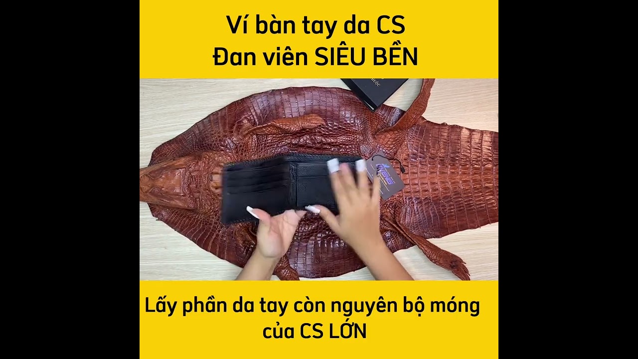 Bóp Bàn Tay Cá Sấu Đan Viền Siêu Bền VS1V03D
