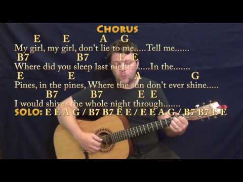 Where Did You Sleep Last Night (Nirvana) Fingerstyle Guitar Cover Lesson in E with Chords/Lyrics