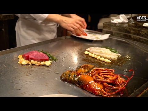 Teppanyaki de lagosta e bife - comida gourmet em Las Vegas