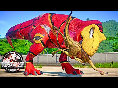 NEW! IRON MAN T-REX vs SPIDER-MAN I-REX, VENOM Carno, Captain America 🌍 JURASSIC WORLD EVOLUTION