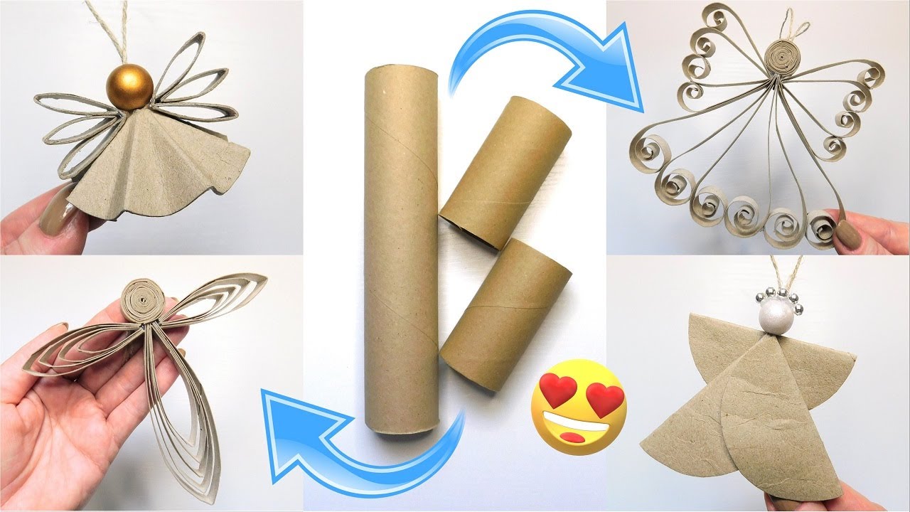 Smart Paper Rolls Reuse Craft ♻️ 4 Beautiful Angel DIY Ideas 👼 Easy Paper Home Decoration