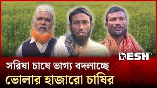 ভোলায় সরিষার রেকর্ড ফলন, বাম্পার ফলনে হাসিমুখে মাঠের কৃষক